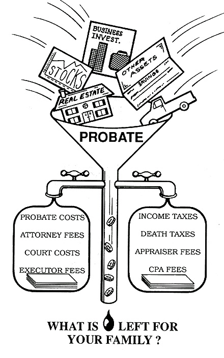 A graphic displaying how assets funnel through the system